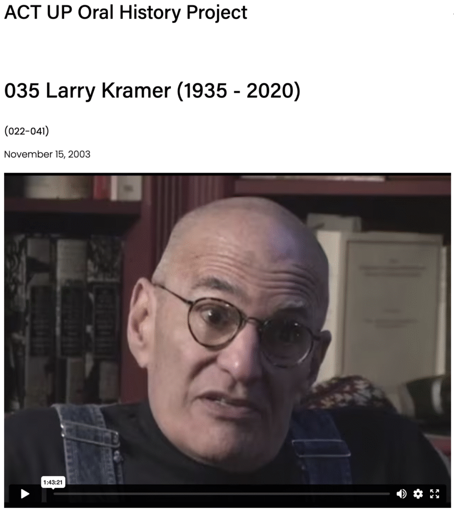 Larry Kramer interview