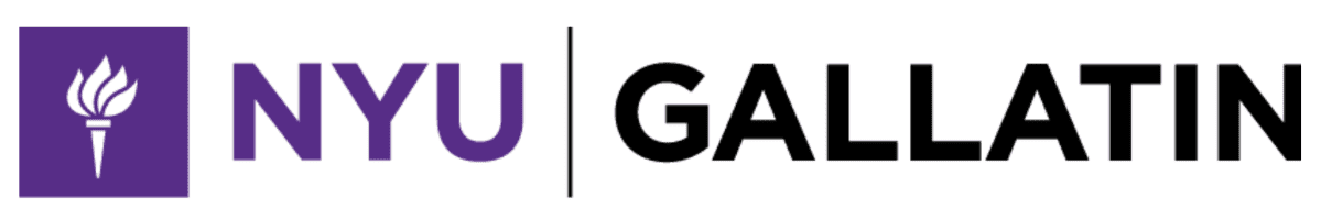 NYU Gallatin logo with a purple square torch icon on the left and “NYU GALLATIN” text in purple and black on the right.